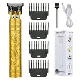 Cordless Rechargeable Men's Haircutting Tools Set, T-Shaped Trimmer, T9 Professional Men's Hair Clipper, Men's Beard Trimmer, Men's Haircutting Scissors Set, Men's