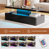40" Modern Living Room Tables, LED Coffee Table with LED Lights, 2 Tier