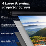 Motorized Projector Screen 120' 4:3 HD Electric Rising with Remote for Home