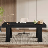 LITTLE TREE 5ft Conference Table, Heavy Duty Rectangular Modern Industrial Meeting Table with 4 Tapered Legs for Office, Black