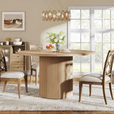 LITTLE TREE 47" Round Dining Table for 4, Farmhouse Kitchen Table