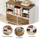 Tribesigns 2-Drawer Wood File Cabinet, Mobile Lateral Filing Cabinet