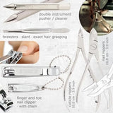 brand quality 10 Pcs manicure pedicure grooming kit set for professional finger toe nail care scissors