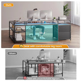 67" L Shaped Desk with Drawers, Computer Office Desk with Storage Shelves