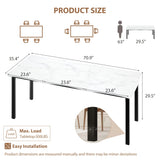 Rectangular Dining Table for 6-8 15mm Thick Metal Frame Wave Edge Dinner Tables
