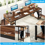 Tribesigns 78.74 Inches Extra Long Two-Person Desk, Double Computer Desk