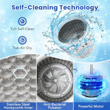 Portable washing machine for apartment and RV use, white plastic unit with full automatic operation,