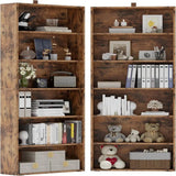 IRONCK 6-Tier Bookcase Set of 2, 70" Height Floor Standing Display Storage Shelves for Home