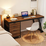 Tribesigns Computer Desk with 3 Drawers, 59-Inch PC Desk with Reversible Drawers, Industrial Study Writing Table Workstation