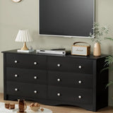 Black Dresser for Bedroom,6 Drawer Dressers, Storage Chest of Drawers