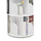 4 Tier Rotating Bookshelf 360° Spinning Display Rack with Wheels