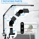 LED Desk Lamp with Clamp, Architect Dual Light Adjustable Swing Arm
