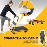 Push Cart Dolly by , Moving Platform Hand Truck, Foldable for Easy Storage and 360 Degree Swivel Wheels