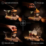 DIY Whiskey and Cocktail Smoker Kit - Premium Wood and Botanical Smoking Kit - Includes 6 Wood Chips 6 Botanicals 2 Glasses Whi