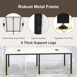 95 x 48 Large Conference Table with Metal Frame and Cable Management for Meetings