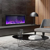 36 Wall-Mounted Linear Electric Fireplace Insert with Remote, Brightness
