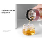 Tea Water Bottle High Borosilicate Glass Double Layer Tea Water Cup Infuser