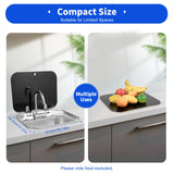 304 Stainless Steel RV Sink Kit Retractable Rotatable Faucet Tempered Glass Flip Lid Deep Basin Space-Saving