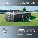 18 ft x 9 ft 52 in Rectangular Above Ground Pool Set with Steel Frame