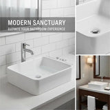 Rectangle Bathroom Basin 19" x 14.7" For Bathroom Hotel RV Ceramic Countertop Vanity Vessel Above Counter Modern Style