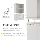 Stackable 4-Cube Storage Organizer Shelves, Wood Bookcase for Cubby Bins