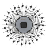 3D Large Metal Sunburst Wall Clock, Battery Operated, Silent Non-Ticking