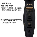 Hair dryer for professional use, ceramic + ionic technology, black gold color,
