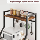 Kitchen Bakers Rack, Microwave Oven Stand with Large Wire Basket, 4-Tier Kitchen Utility Storage Shelf