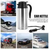 12/24V Car Electric Kettle Boil Dry Protection 750ml Car Kettle Boiler Quick Boiling Kettle Pot