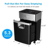 Office paper shredder: heavy-duty 16-sheet cross-cut, 60-min runtime