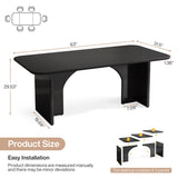 Tribesigns Modern White Dining Table for 4-6 People, 63" Large Rectangle Kitchen Table