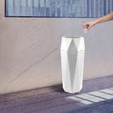 Silver Commercial Octagonal Garbage Can,Stainless Steel Large Trash Can