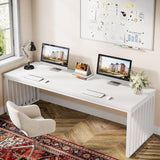 2-Person Desk with Metal Frame,Double Desk for Two People