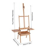 Large Wood H-Frame Easel W/ Storage Tray Adjustable Artist Easel Stand with Artist Storage Drawer