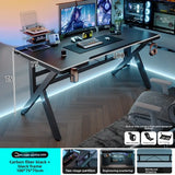 Two-Section Split Solid Wood Computer Gaming Desk  | Ergonomic Home Office