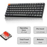 84-Key Slim Wireless/Wired Mechanical Keyboard with LED Backlight