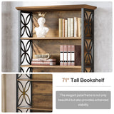 Tribesigns 71"  Tall Bookshelf,  6-Tier Industrial Bookcase with Metal Frame