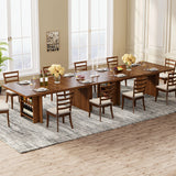 Tribesigns Dining Table for 6 to 8, 63-Inch Rectangular Wooden Kitchen Table with Storage
