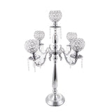 Gold Crystal Candle Holders for Wedding Party Home Decoration, 5 Arms