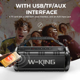 W-KING D8 Bluetooth Speaker, 50W RMS IPX6 Waterproof Loud Speakers Bluetooth Wireless, Large Outdoor Portable Party Box for Home,