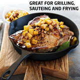 Cast Iron Skillet – Pre-Seasoned Non-Stick Frying Pan for Gas, Electric