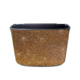 Red Sparkling Rhinestone Hanging Car Trash Bin For Vehicle Interior Storage Organizer