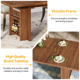 Tribesigns Dining Table for 6 to 8, 63-Inch Rectangular Wooden Kitchen Table with Storage