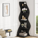 Tribesigns Corner Shelf, Modern 5-Tier Wall Corner Bookshelf, Stylish