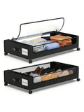 Stozle 1Pack/2Pack Under Bed Storage Boxes With Wheels, Large Capacity