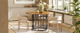 Tribesigns Round Dining Table for 4-6 People, 47-Inch Farmhouse Dinning Room Table Circle Kitchen Table, Industrial Dinner Table