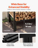 Firewood Rack With Waterproof Cover, 4 Ft Outdoor Firewood Holder, 1/4 Cord Storage