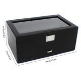 24 Slots Mens Watch Box Case Organizer With Valet Drawer