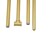 Gold 3-Tier Clothing Rack Wall Mounted Industrial Pipe Garment Rack Heavy Duty Metal Garment Frame