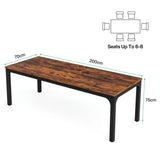 Tribesigns Dining Table for 6-8 People, 200cm Large Narrow Long Rectangular Kitchen Dinner Table